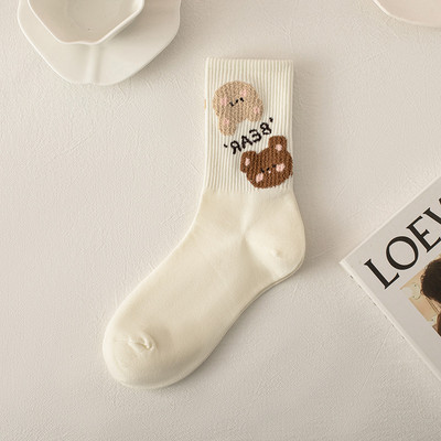 Șosete pentru femei, bumbac, imprimeu animal, toamnă iarnă, șosete pentru doamne, la modă, drăguț, urs, Calcetines Harajuku, Calcetines Mujer, cadou pentru fete