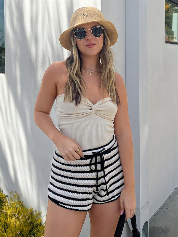 Γυναικείες μπλούζες από πλεκτό σωληνωτό λευκό στράπλες, καλοκαιρινές βασικές μπλούζες χωρίς πλάτη με ανοιχτό ώμο, μπουστάκι, casual streetwear