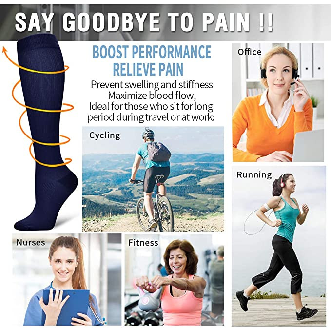 Kompresijske čarape Muškarci Žene Medicinska njega Olakšavanje bolova Edem Proširene vene Fitnes Sportske čarape za biciklizam na otvorenom Tvornička veleprodaja