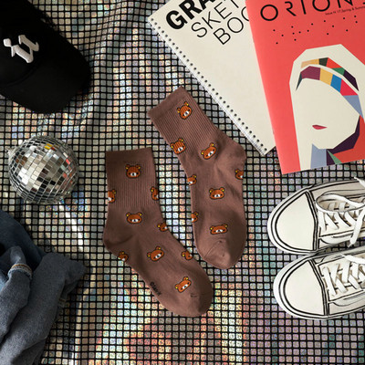 2023, noi șosete din bumbac respirabil Harajuku cu desene animate, șosete de femeie din bumbac pieptănat