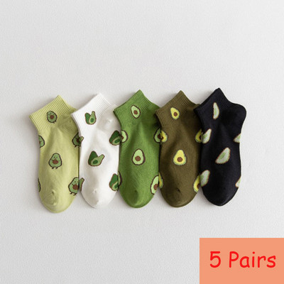 5 perechi de șosete scurte pentru femei de primăvară/vară de înaltă calitate, cu dungi de animale, din bumbac pur, glezne, respirabile, șosete pentru fete UE 35-39