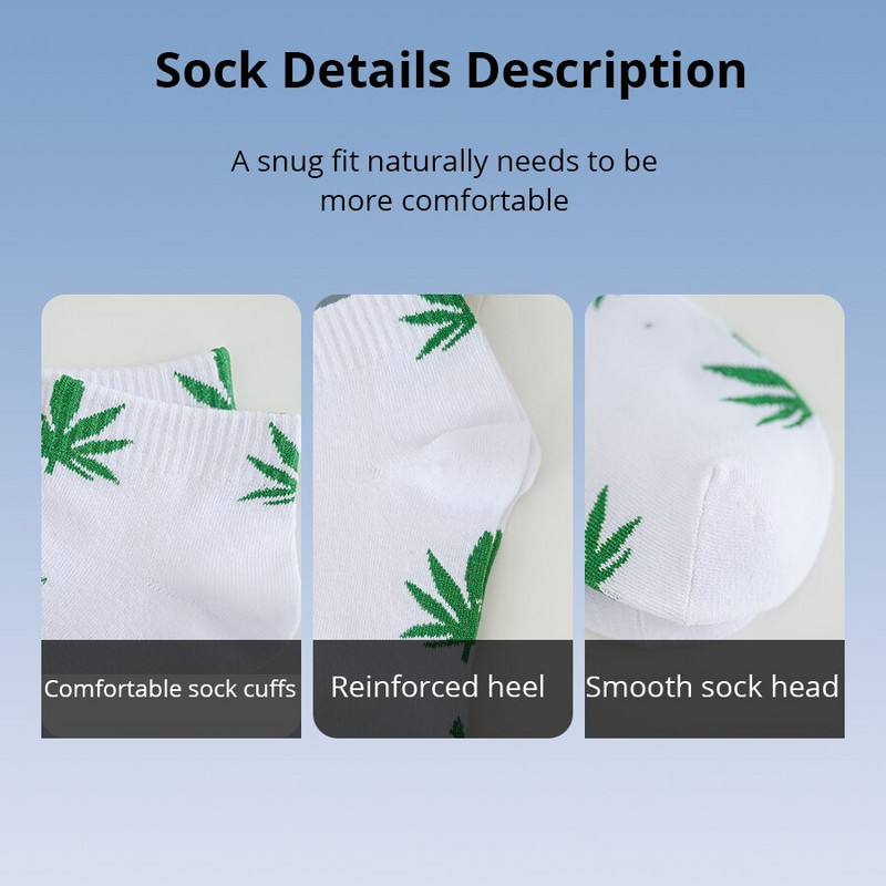 5 pár Maple Leaf férfi rövid zokni változat Divatos utcai hip-hop gördeszka Ins alsó szárú kosárlabda csónak zokni