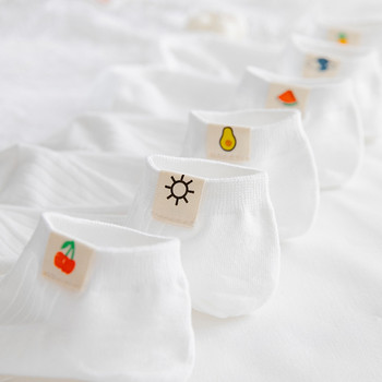 Японски анимационни сладки къси чорапи Едноцветни бели чорапи Дамски студентки Ежедневни модни памучни летни тънки ниски чорапи до глезена