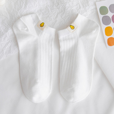 Japán rajzfilm Aranyos rövid zokni Egyszínű fehér zokni Női Diákok Alkalmi divat Pamut Nyári Vékony mélyen kivágott bokazokni
