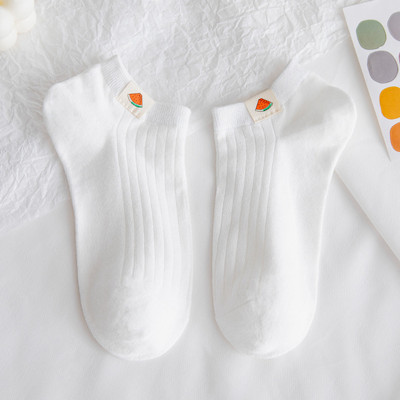 Japán rajzfilm Aranyos rövid zokni Egyszínű fehér zokni Női Diákok Alkalmi divat Pamut Nyári Vékony mélyen kivágott bokazokni
