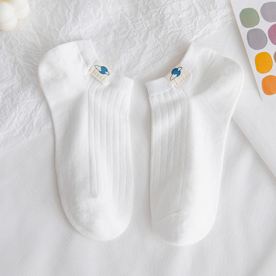 Japán rajzfilm Aranyos rövid zokni Egyszínű fehér zokni Női Diákok Alkalmi divat Pamut Nyári Vékony mélyen kivágott bokazokni