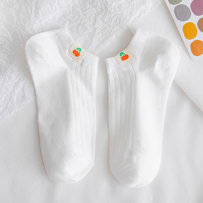 Japán rajzfilm Aranyos rövid zokni Egyszínű fehér zokni Női Diákok Alkalmi divat Pamut Nyári Vékony mélyen kivágott bokazokni
