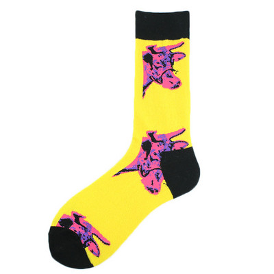 Χαρούμενες πολύχρωμες αστείες κάλτσες Άνδρες Skateboard Shark Dinosaur Astronaut Planet Divertidos Hip Hop Sokken Harajuku Unisex Crew κάλτσες