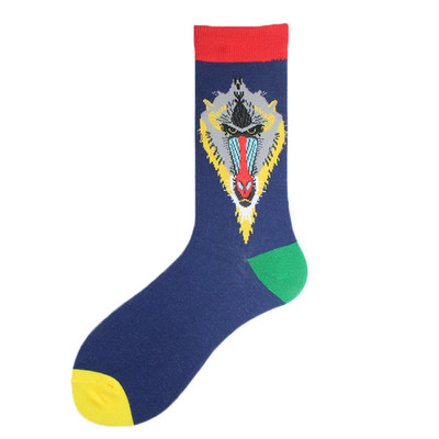 Χαρούμενες πολύχρωμες αστείες κάλτσες Άνδρες Skateboard Shark Dinosaur Astronaut Planet Divertidos Hip Hop Sokken Harajuku Unisex Crew κάλτσες