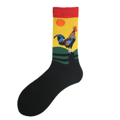 Χαρούμενες πολύχρωμες αστείες κάλτσες Άνδρες Skateboard Shark Dinosaur Astronaut Planet Divertidos Hip Hop Sokken Harajuku Unisex Crew κάλτσες