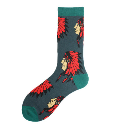 Χαρούμενες πολύχρωμες αστείες κάλτσες Άνδρες Skateboard Shark Dinosaur Astronaut Planet Divertidos Hip Hop Sokken Harajuku Unisex Crew κάλτσες