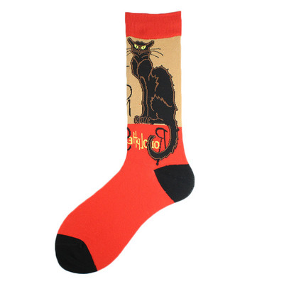 Χαρούμενες πολύχρωμες αστείες κάλτσες Άνδρες Skateboard Shark Dinosaur Astronaut Planet Divertidos Hip Hop Sokken Harajuku Unisex Crew κάλτσες