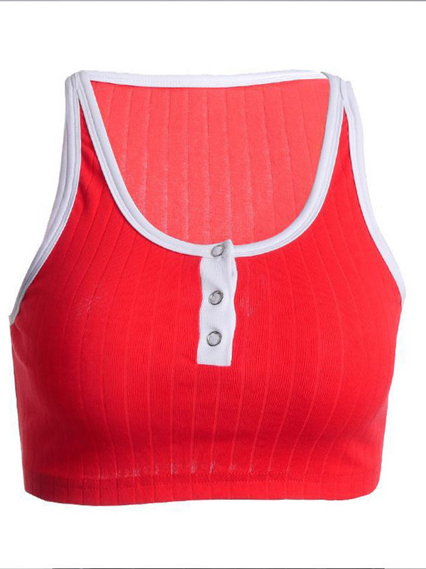 Ženske kratke majice s U izrezom, ljeto 2023., uske majice bez rukava s gumbima, fitness klub, seksi ležerne kratke majice, ženske