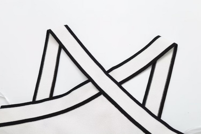 Tangada 2024 Ženski pleteni halter majica bez rukava bez rukava bez leđa 3J031