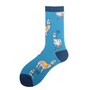 Happy Design Funny Socks Men Unisex Sheep Beer Dinosaur Pattern Sokken Divertidos Jacquard Calcetines Унисекс хип-хоп скейтборд