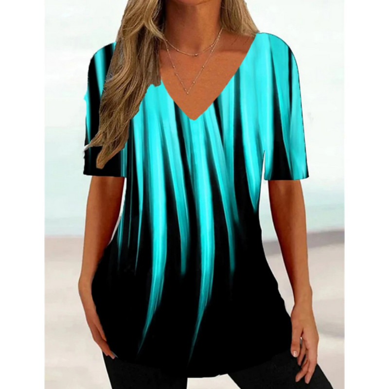 Μόδα γυναικεία μπλουζάκι με λαιμόκοψη Harajuku καλοκαιρινή 3D μπλούζα floral γραφικό φαρδύ πουλόβερ Γυναικεία casual Top 5xl Ρούχα