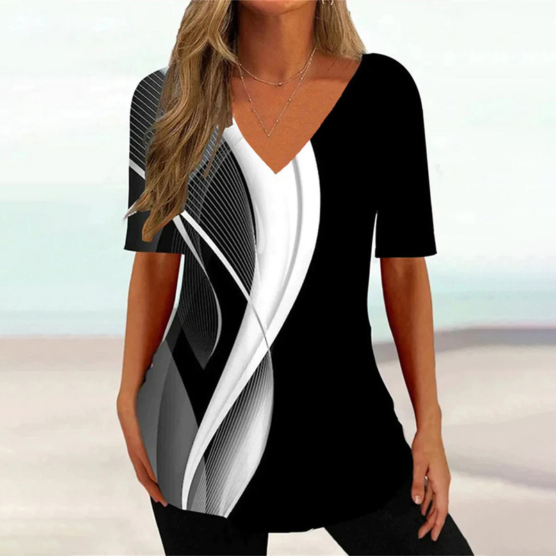 Μόδα γυναικεία μπλουζάκι με λαιμόκοψη Harajuku καλοκαιρινή 3D μπλούζα floral γραφικό φαρδύ πουλόβερ Γυναικεία casual Top 5xl Ρούχα