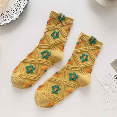 Γυναικείες κάλτσες Λουλούδι με μοτίβο κουνελιού Χαριτωμένο Kawaii Ιαπωνικό κορεατικό στιλ βαμβακερές Harajuku Αστείες αναπνέουσες περιστασιακές ανοιξιάτικες φλοράλ κάλτσες