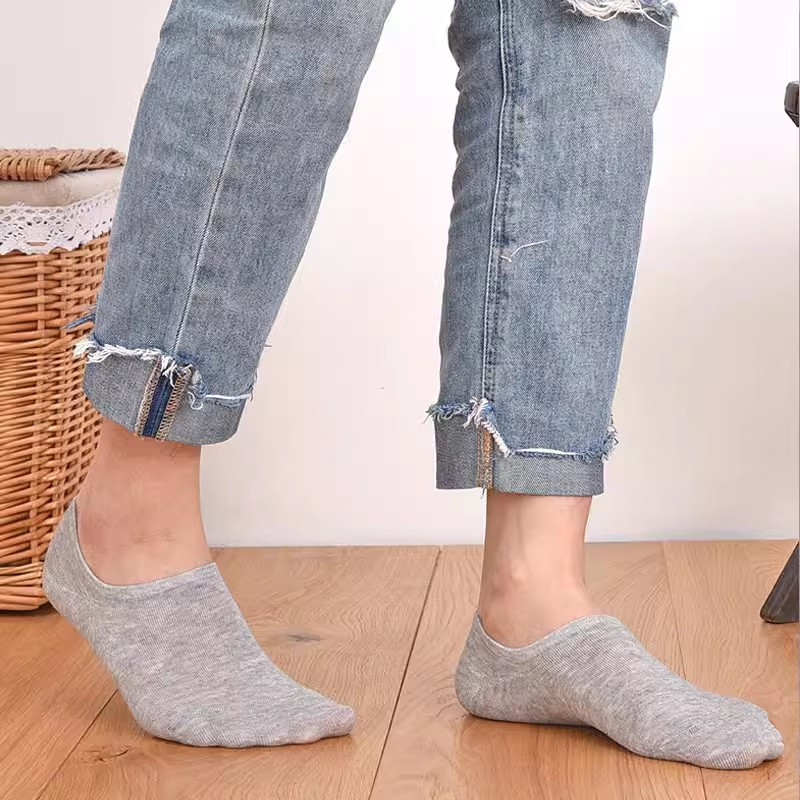 Proljeće ljeto Visoko elastične prozračne brodske čarape za upijanje znoja Silikonske neklizajuće nevidljive čiste pamučne čarape za gležnjeve