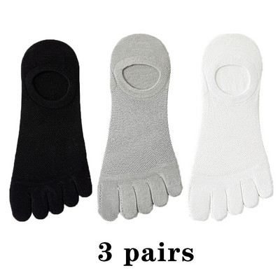 3 paari Meeste Mood avatud varbaga Higineelavad paadisokid Puuvillased Hingavad Nähtamatud Pahkluu Lühikesed Sokid Elastsed Mehe Sõrmesokid