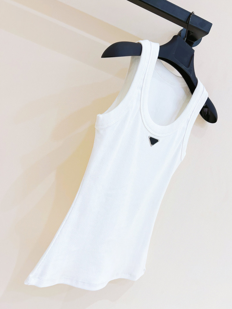 2024 Noi Vestă pentru femei LOGO metal Cămașă casual Cămașă pentru femei Tricouri din bumbac înalt elastic Topuri pentru femei Maiuri pentru femei de vară 4 culori SML