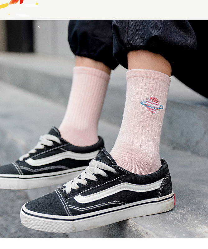 Φθινοπωρινό χαριτωμένο γιαπωνέζικο Harajuku Γυναικεία Κάλτσες Planet Magic Array Κέντημα Μακριές κάλτσες Κορεάτικες Γυναικείες Κορίτσια Kawaii