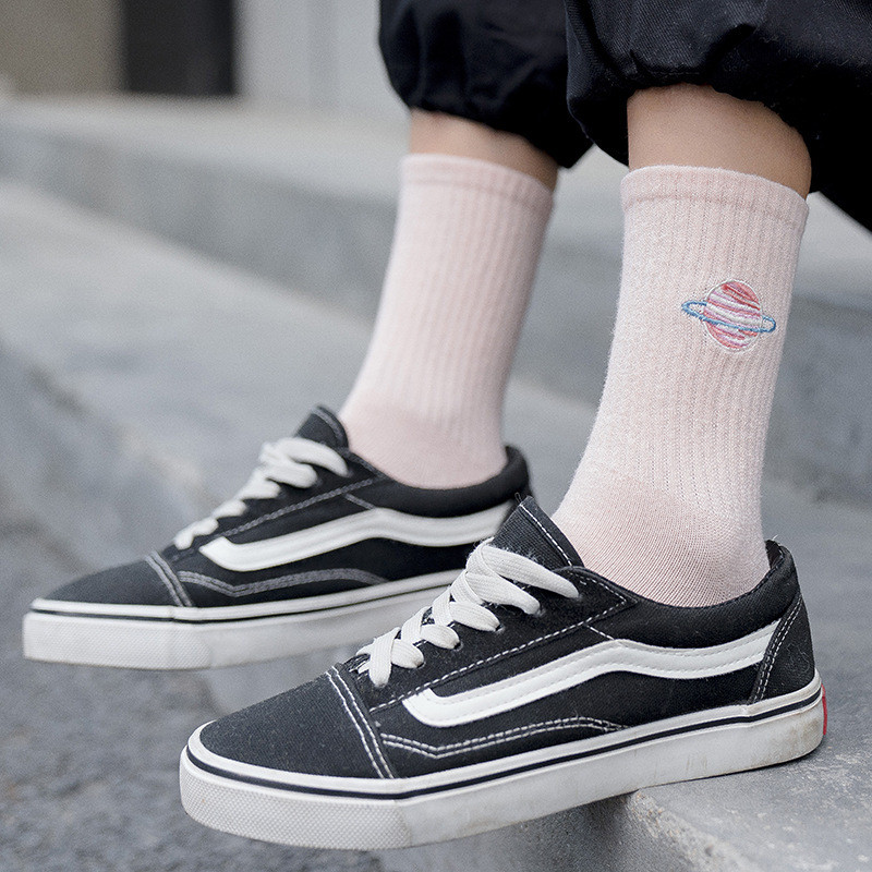 Φθινοπωρινό χαριτωμένο γιαπωνέζικο Harajuku Γυναικεία Κάλτσες Planet Magic Array Κέντημα Μακριές κάλτσες Κορεάτικες Γυναικείες Κορίτσια Kawaii