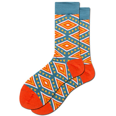 Šarene muške čarape Harajuku Šareni sretni smiješni simbol Međunarodna šahovska geometrijska formula Pamučna čarapa Božićni dar