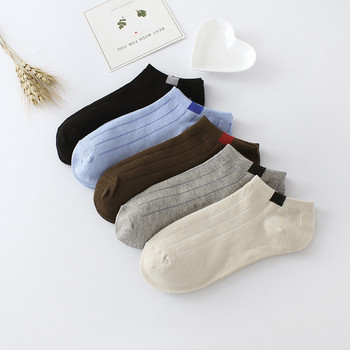 5 чифта дамски къси чорапи до глезена, комплект от 10 части, бонбонени цветове, лодка, модни невидими училищни чорапи, чехли, калцетини