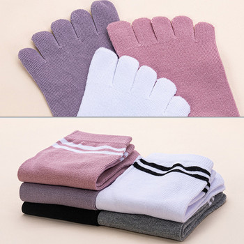 Four Seasons Toes Short Socks Woman Girl Cotton Striped Solid Sweat Absorbing дишащи меки еластични чорапи Harajuku с 5 пръста