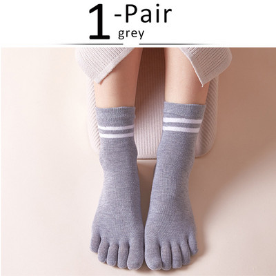 Șosete scurte de la patru anotimpuri cu degetele de la picioare Femeie Fată Bumbac în dungi Solid Respirabil, moale, elastic, Șosete Harajuku cu 5 degete