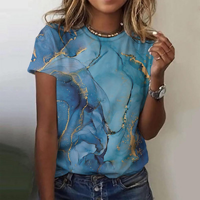 Divatnyomtatás felső női rövid ujjú utcai viselet nyári póló Női divat alkalmi O nyakú pólók Y2k nagyméretű női ruházat