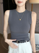 Primăvară, vară, maiou pentru femei, ocazional, cu camis, vestă, subțire, solidă, interioară, fără mâneci, cu fundul, corset.