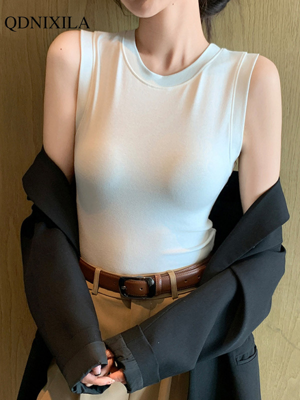 Primăvară, vară, maiou pentru femei, ocazional, cu camis, vestă, subțire, solidă, interioară, fără mâneci, cu fundul, corset.