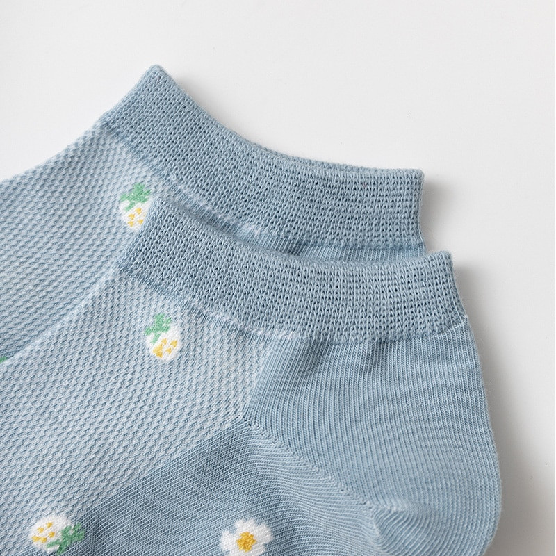 5 Ζεύγη Γυναικείες Κάλτσες Four Seasons INS Strawberry Mesh Κάλτσες Γυναικείες κάλτσες με χαμηλό κάλυμμα ρηχό στόμα