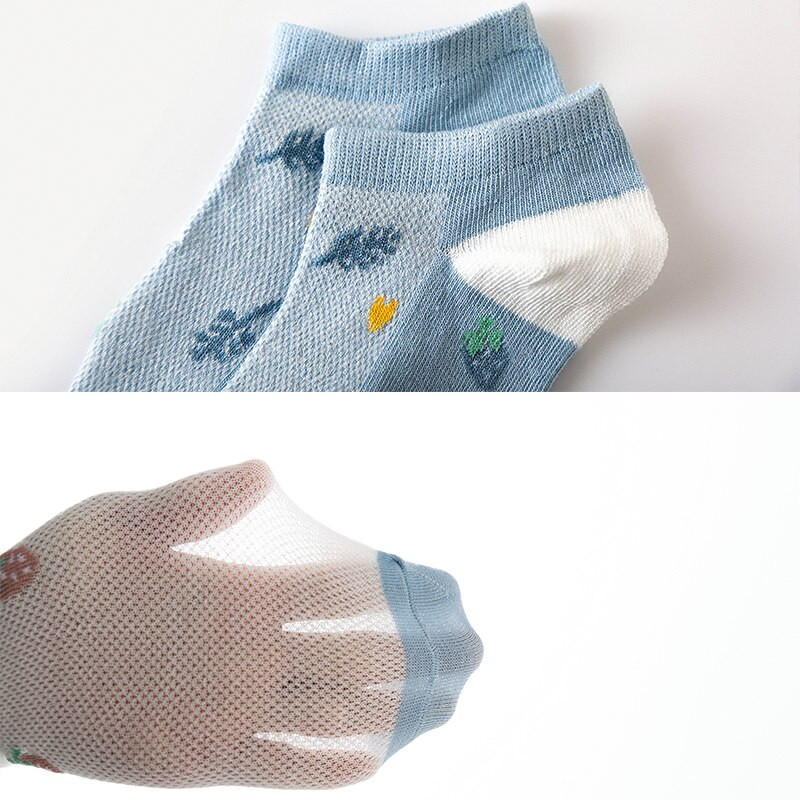 5 Ζεύγη Γυναικείες Κάλτσες Four Seasons INS Strawberry Mesh Κάλτσες Γυναικείες κάλτσες με χαμηλό κάλυμμα ρηχό στόμα