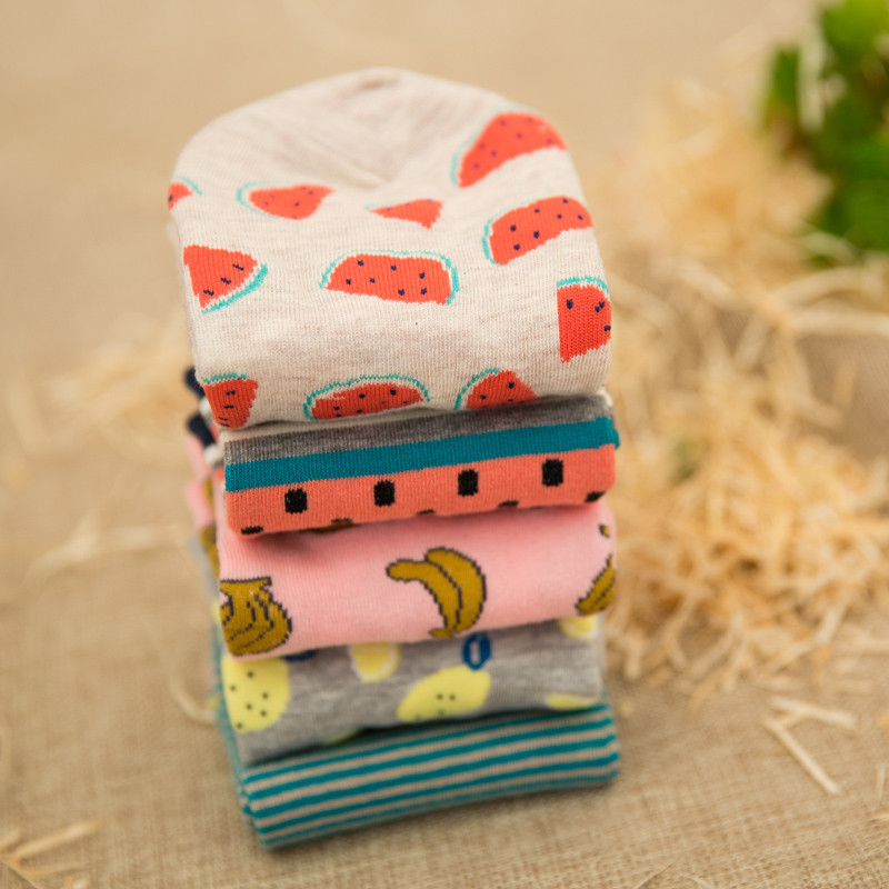 5 pari ženskih pamučnih čarapa Ctue Fruits Banana za slobodno vrijeme 35-40 EUR