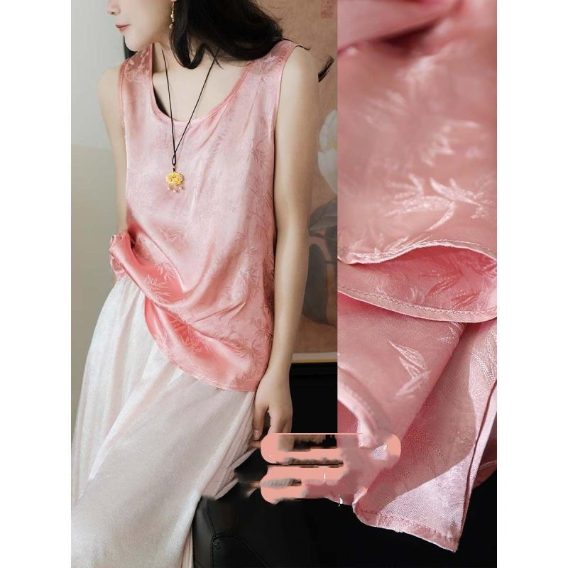 Kínai stílusú ujjatlan nyári új, egyszínű, legény nyakú jacquard pulóverek, alkalmi divat, bő, ingázó női mellény felső