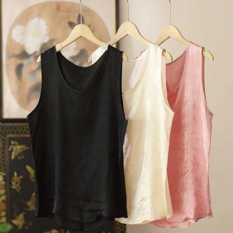 Kínai stílusú ujjatlan nyári új, egyszínű, legény nyakú jacquard pulóverek, alkalmi divat, bő, ingázó női mellény felső