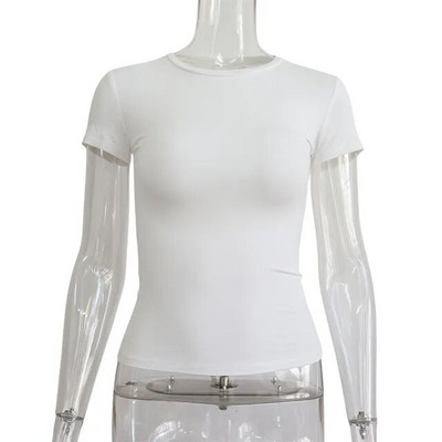 Tricouri casual cu mânecă scurtă pentru femei, primăvară, toamnă, pulovere, slim fit, cămăși, tricouri de bază pentru femei, tricouri de bază, topuri pentru femei