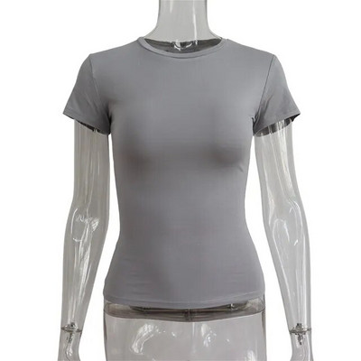 Tricouri casual cu mânecă scurtă pentru femei, primăvară, toamnă, pulovere, slim fit, cămăși, tricouri de bază pentru femei, tricouri de bază, topuri pentru femei