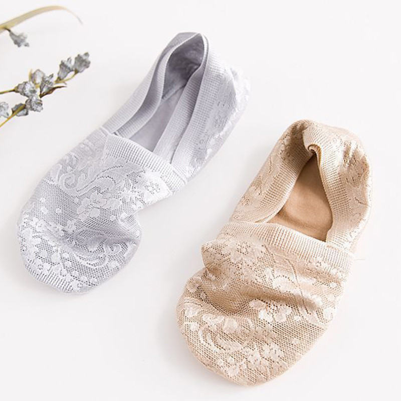 5 pari/komplet čarapa Ženske modne ljetne nevidljive kratke čarape s gležnjačima, neklizajuće bijele čamce