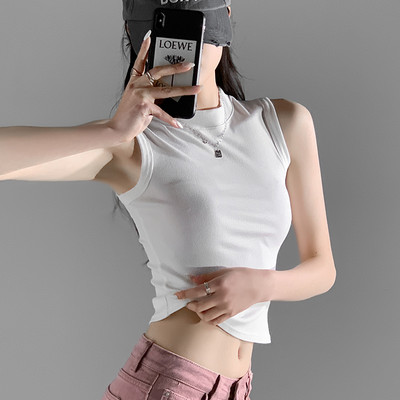 2024 Noi femei Tank Top fără mâneci, cu umăr în afara gâtului în formă de O, interior, cămăși de jos, decupate, corset, haine ieftine pentru tineret pentru femei