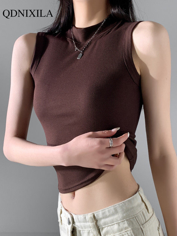 2024 Noi femei Tank Top fără mâneci, cu umăr în afara gâtului în formă de O, interior, cămăși de jos, decupate, corset, haine ieftine pentru tineret pentru femei