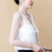 Vară, decolteu în V, diamante, ciucuri, maiou pentru femei, ocazional, modă, vestă pentru femei, temperament, fără mâneci, tricou cu fundul