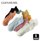 5 perechi de șosete din bumbac pentru femei, glezne scurte, de înaltă calitate, respirabile, de vară, de compresie, ocazional, de modă, șosete decoltate pentru femei