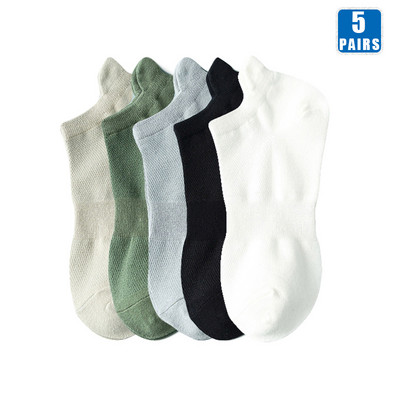 5 perechi de șosete din bumbac pentru femei, glezne scurte, de înaltă calitate, respirabile, de vară, de compresie, ocazional, de modă, șosete decoltate pentru femei