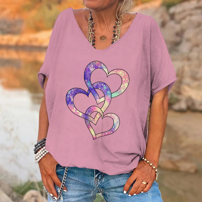 2024. aasta uus naiste T-särk 3D Horror Skull Print Naiste V-kaelusega topsid lühikeste varrukatega särk vabaaja tänavarõivad mitmekülgsed naiste särgid