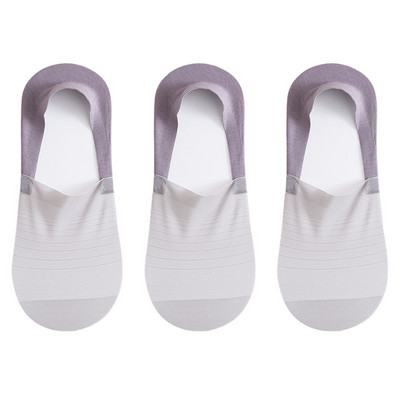 3 para muških čarapa Ljetne ultra-tanke nevidljive muške brodske čarape Elastične silikonske neklizajuće kratke svilene čarape No Show Sokken