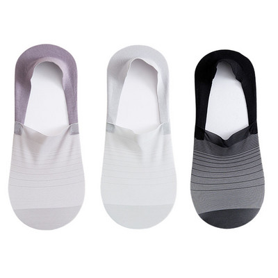 3 para muških čarapa Ljetne ultra-tanke nevidljive muške brodske čarape Elastične silikonske neklizajuće kratke svilene čarape No Show Sokken